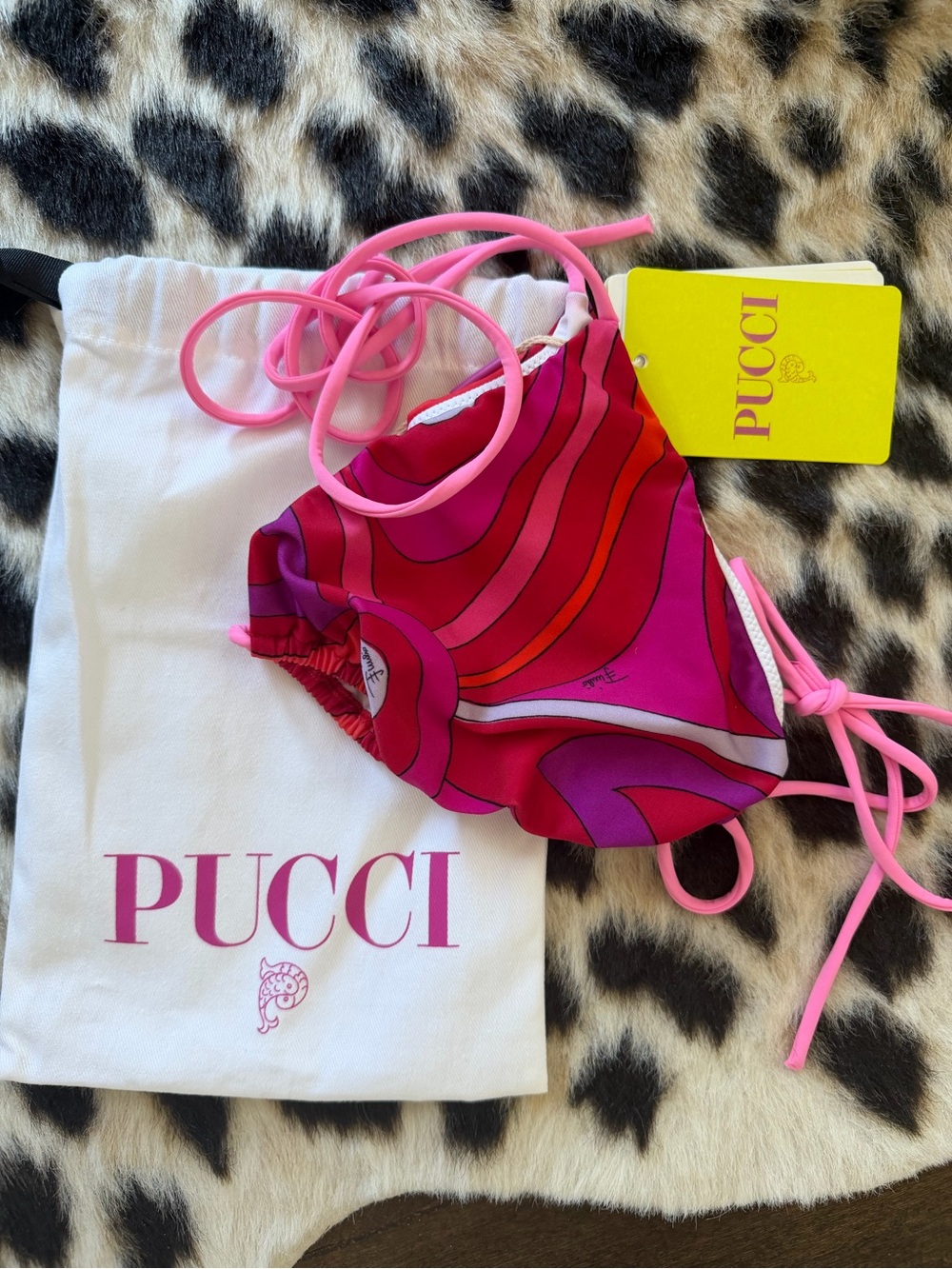 Emilio Pucci Multicolor Triangle Bikini Top - Women's Swim NWT size XL - Picture 6 of 7